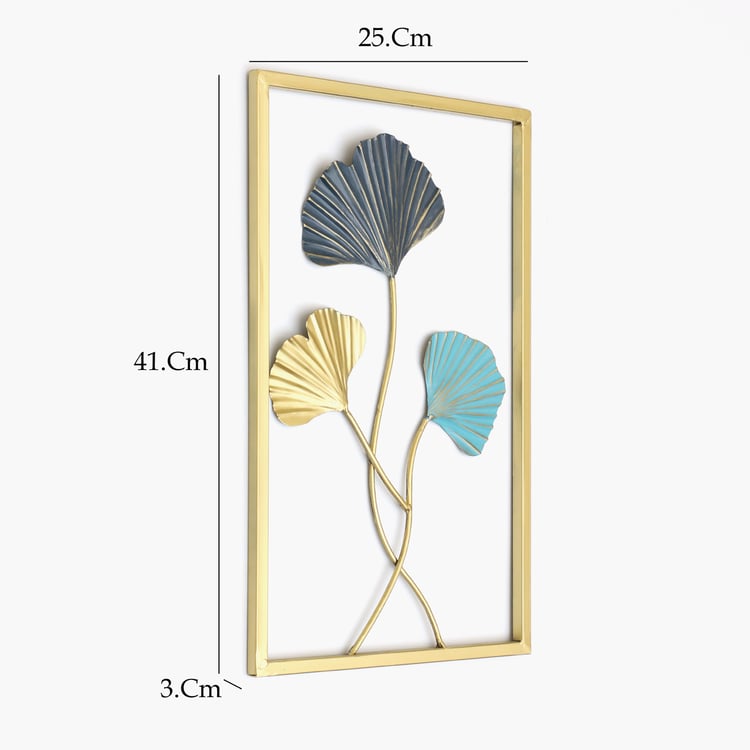 VEDAS Mystical Indiana Metal Ginko Leaf Wall Accent