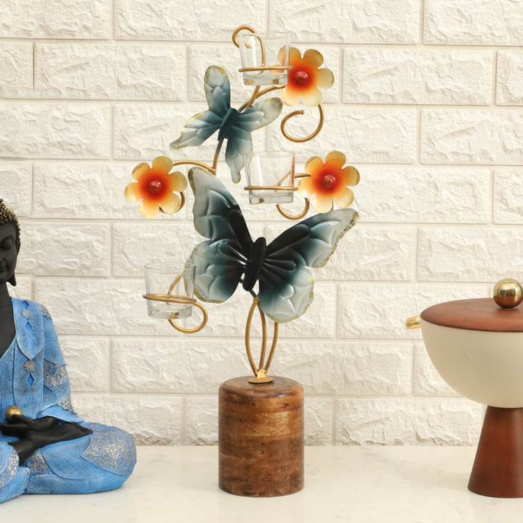 VEDAS Mystical Indiana Metal Butterfly Table Accent