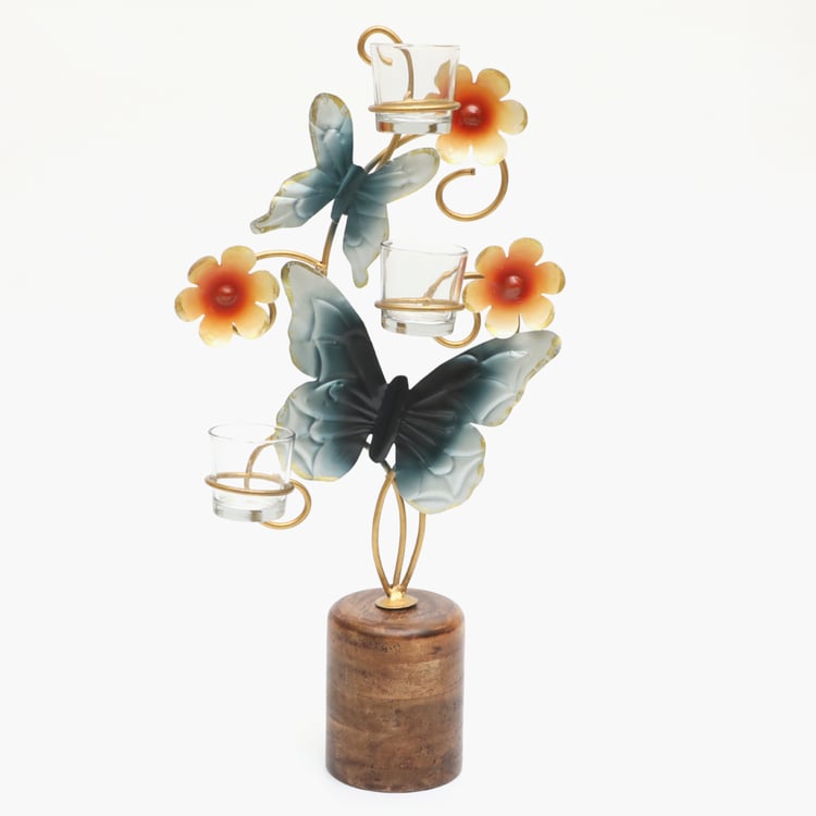 VEDAS Mystical Indiana Metal Butterfly Table Accent
