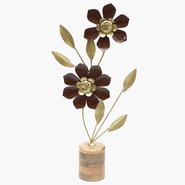 VEDAS Mystical Indiana Metal Bustle Flower Table Accent