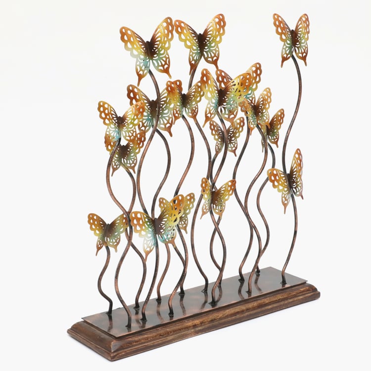 VEDAS Mystical Indiana Metal Cluster Butterflies Table Accent