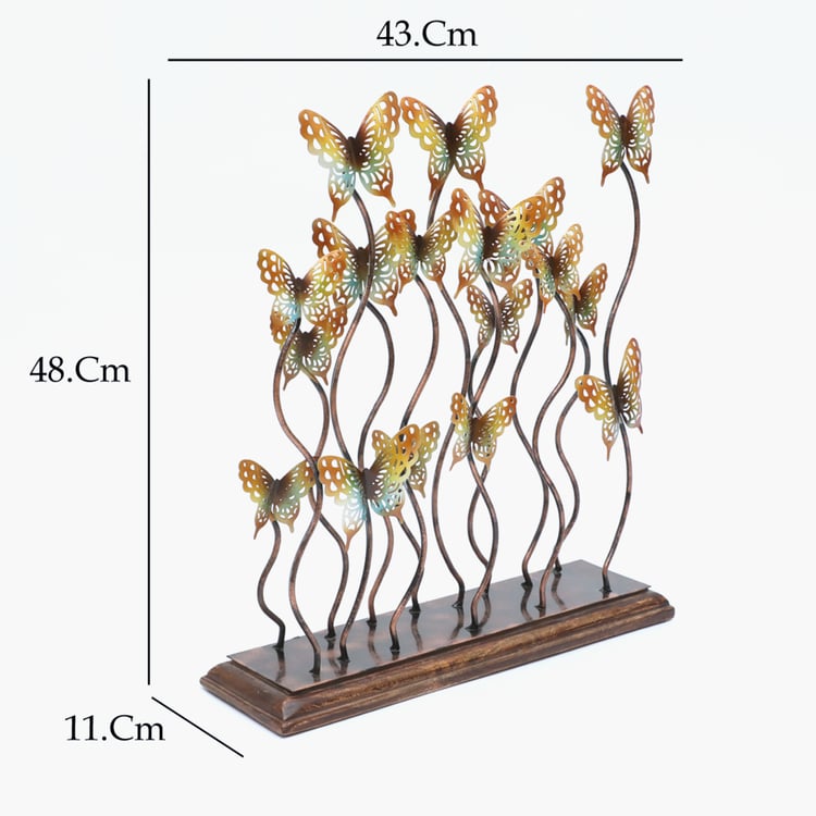 VEDAS Mystical Indiana Metal Cluster Butterflies Table Accent