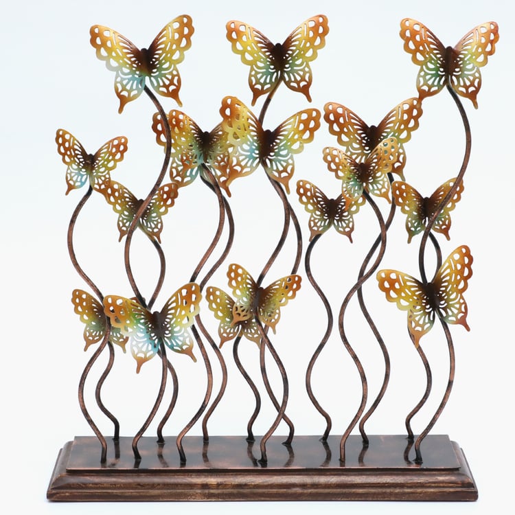 VEDAS Mystical Indiana Metal Cluster Butterflies Table Accent