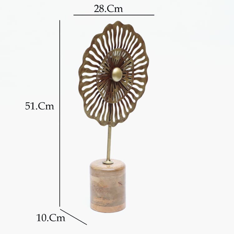 VEDAS Mystical Indiana Metal Flower Table Accent