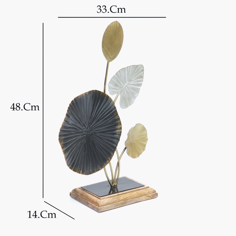 VEDAS Mystical Indiana Metal Leaf Table Accent