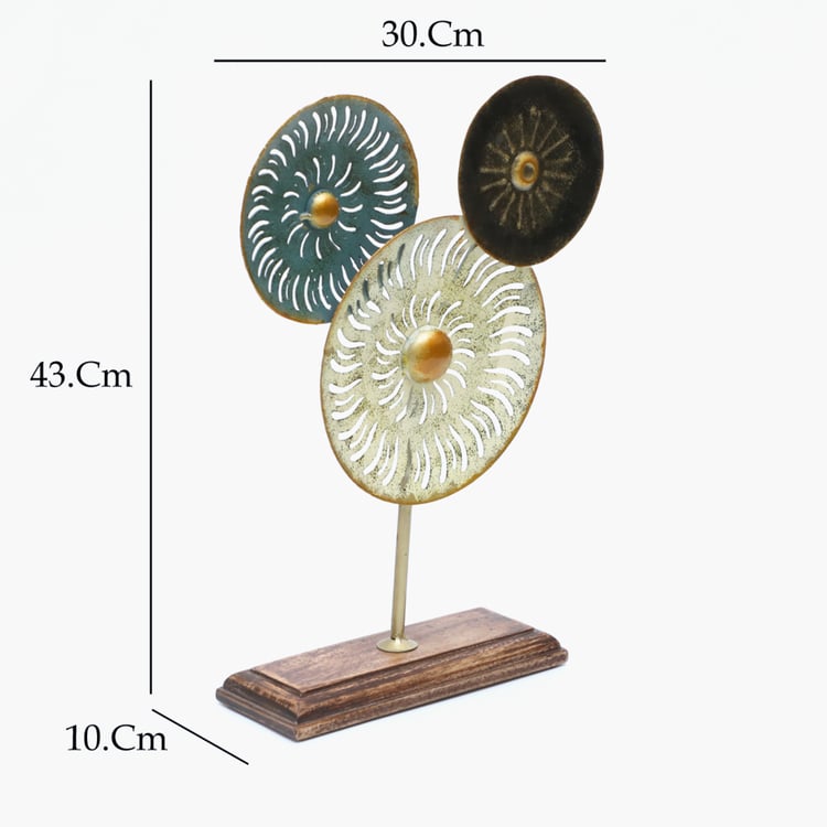 VEDAS Mystical Indiana Metal Circle Table Accent