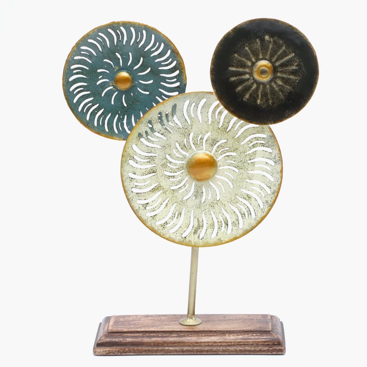 VEDAS Mystical Indiana Metal Circle Table Accent