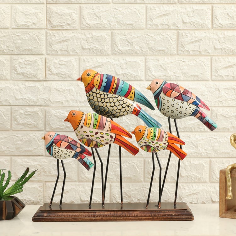 VEDAS Mystical Indiana Metal Cluster Bird Table Accent