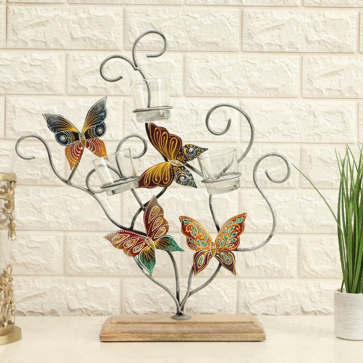 VEDAS Mystical Indiana Metal Butterfly Table Accent