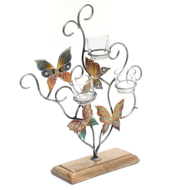 VEDAS Mystical Indiana Metal Butterfly Table Accent