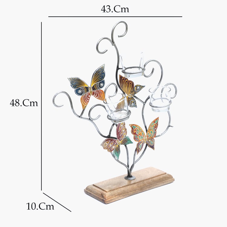 VEDAS Mystical Indiana Metal Butterfly Table Accent