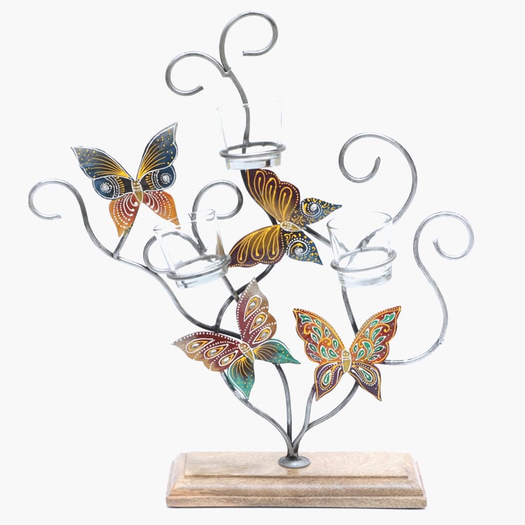 VEDAS Mystical Indiana Metal Butterfly Table Accent