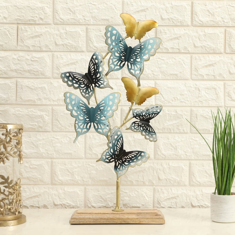 VEDAS Mystical Indiana Metal Butterfly Table Accent