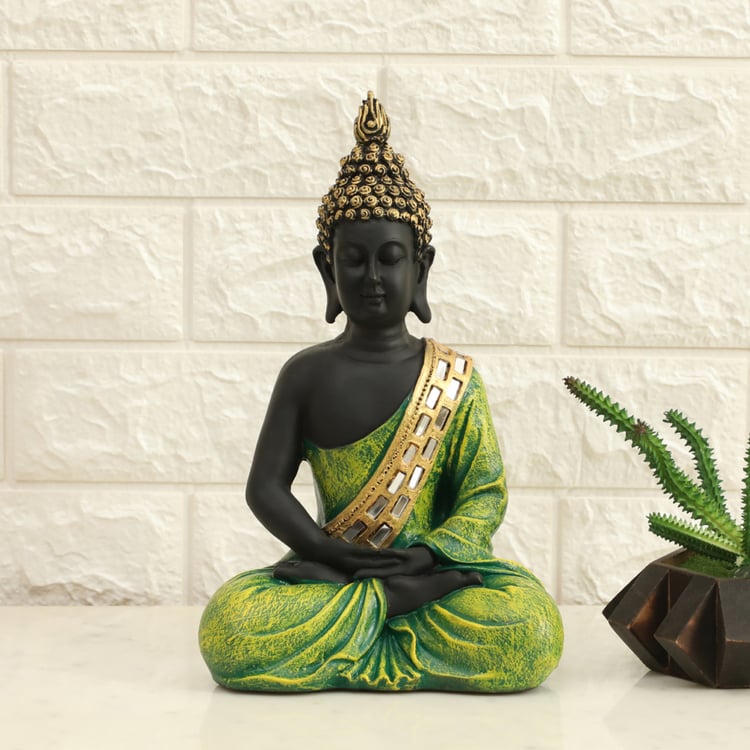 VEDAS Mystical Indiana Metal Buddha Figurine