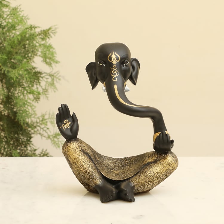 VEDAS Mystical Indiana Polyresin Pitambara Ganesha Figurine