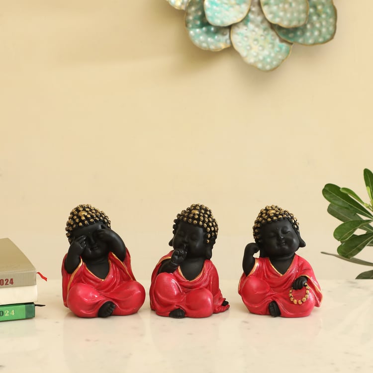 VEDAS Mystical Indiana Stella Set of 3 Polyresin Monk Figurines