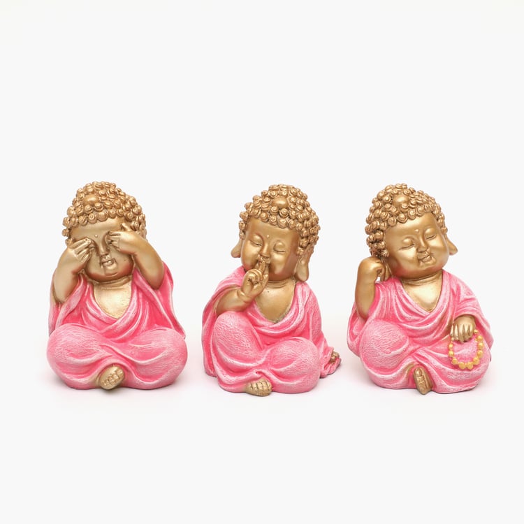 VEDAS Mystical Indiana Stella Set of 3 Polyresin Monk Figurines