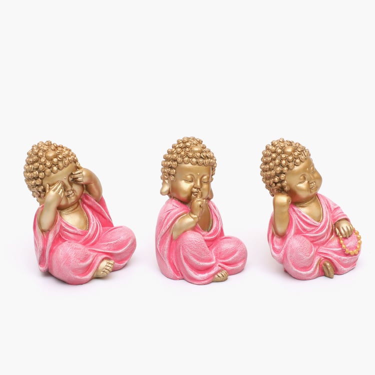 VEDAS Mystical Indiana Stella Set of 3 Polyresin Monk Figurines