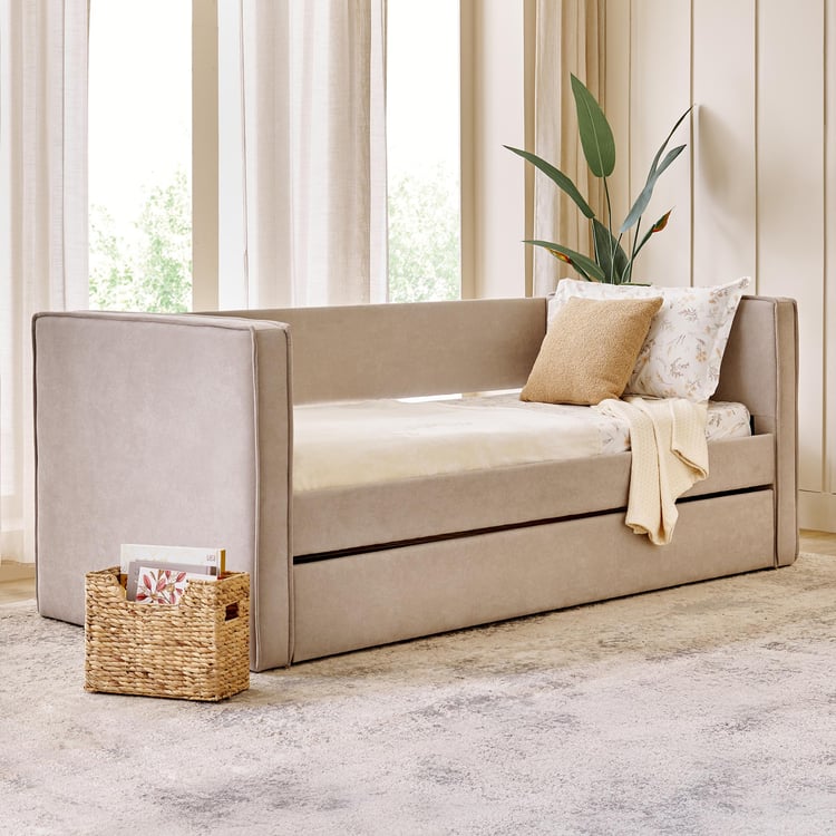 Hive Fabric Day Bed with Trundle - Beige