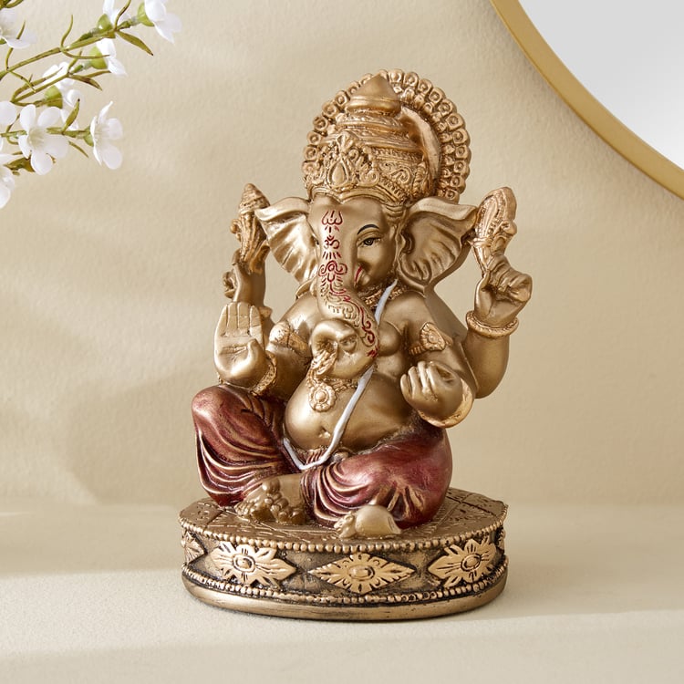 Corsica Alpana Polyresin Sitting Ganesha Figurine