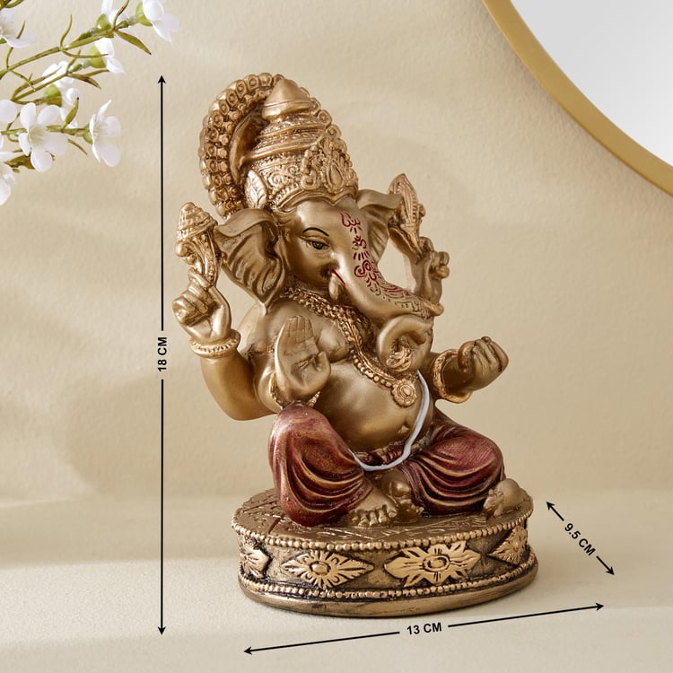 Corsica Alpana Polyresin Sitting Ganesha Figurine