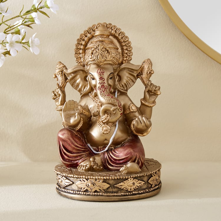 Corsica Alpana Polyresin Sitting Ganesha Figurine