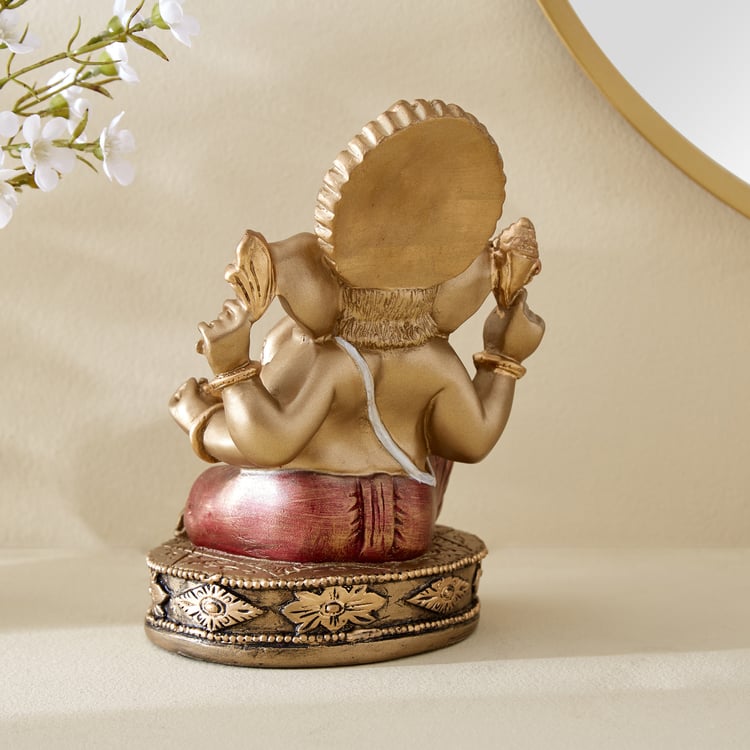 Corsica Alpana Polyresin Sitting Ganesha Figurine