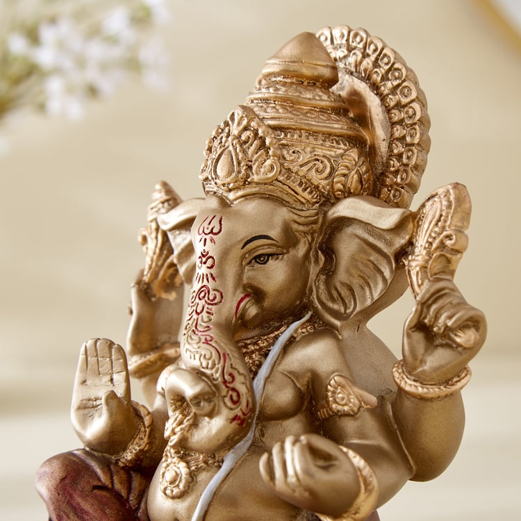 Corsica Alpana Polyresin Sitting Ganesha Figurine