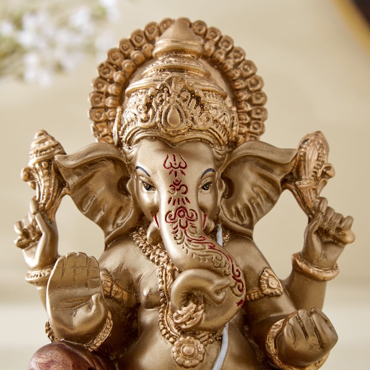 Corsica Alpana Polyresin Sitting Ganesha Figurine