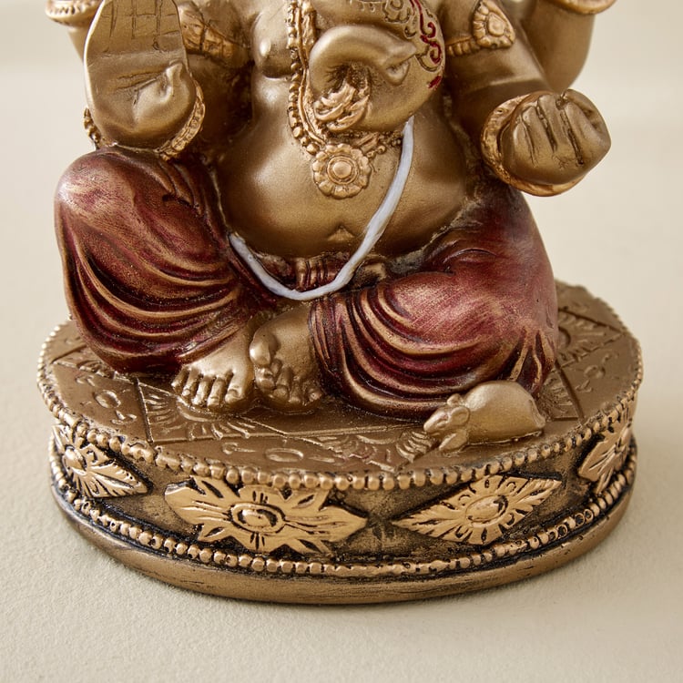 Corsica Alpana Polyresin Sitting Ganesha Figurine