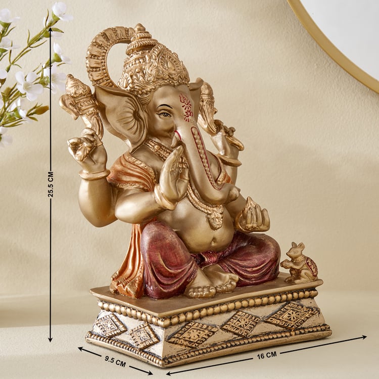 Corsica Alpana Polyresin Sitting Ganesha Figurine