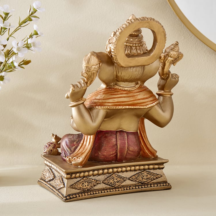 Corsica Alpana Polyresin Sitting Ganesha Figurine