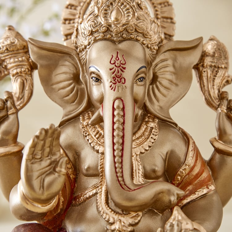 Corsica Alpana Polyresin Sitting Ganesha Figurine