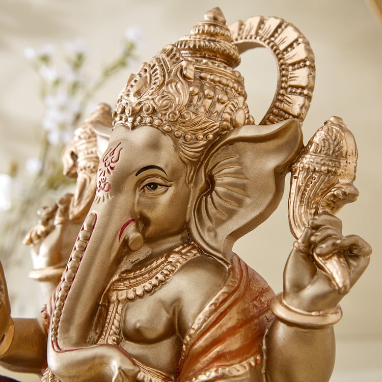 Corsica Alpana Polyresin Sitting Ganesha Figurine