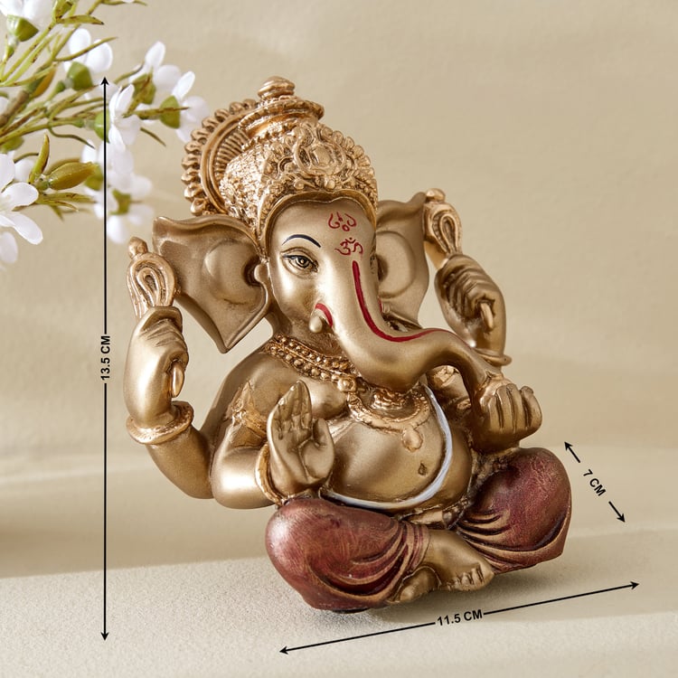 Corsica Alpana Polyresin Sitting Ganesha Figurine