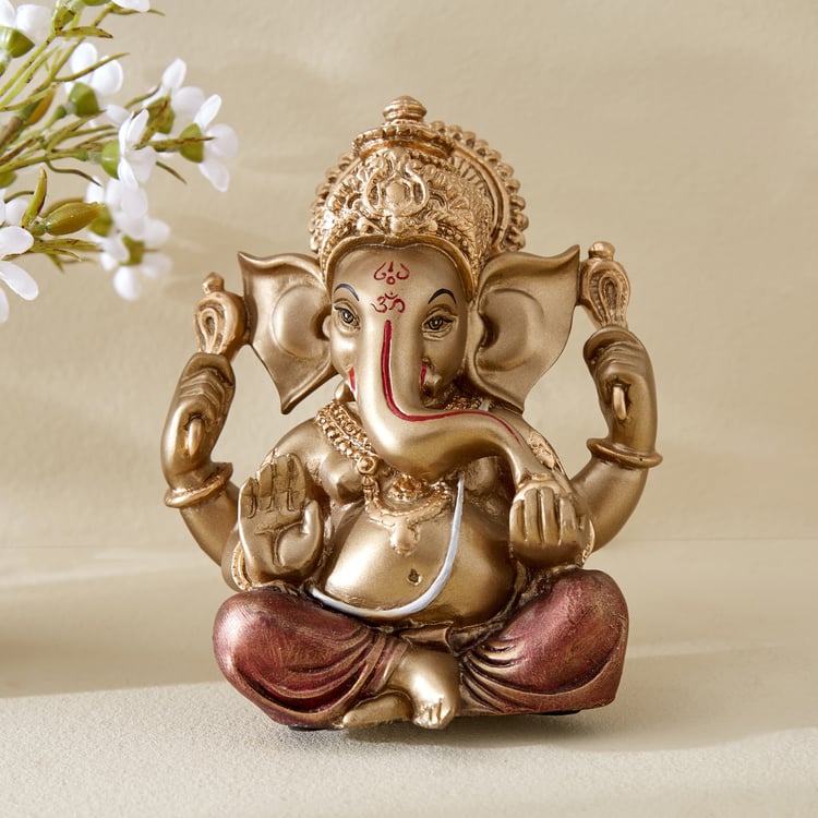 Corsica Alpana Polyresin Sitting Ganesha Figurine