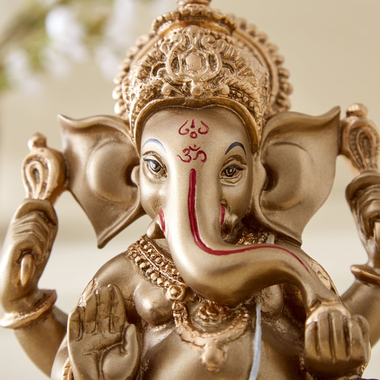 Corsica Alpana Polyresin Sitting Ganesha Figurine