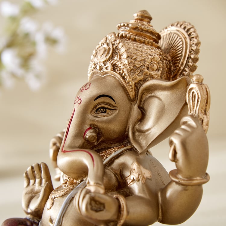 Corsica Alpana Polyresin Sitting Ganesha Figurine