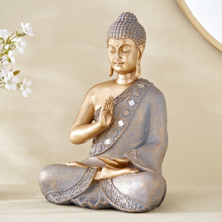 Corsica Alpana Polyresin Sitting Buddha Figurine