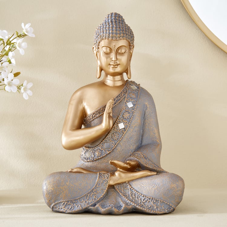 Corsica Alpana Polyresin Sitting Buddha Figurine