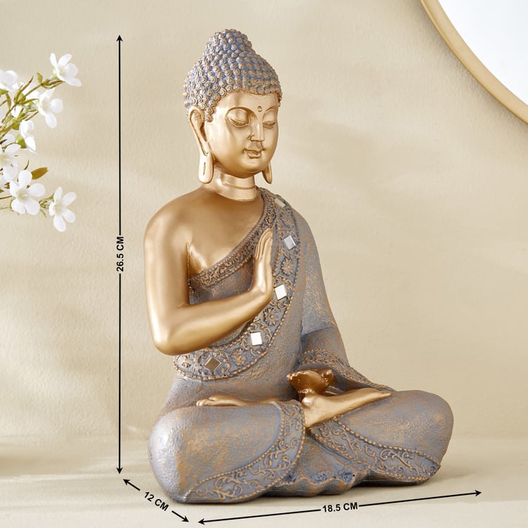 Corsica Alpana Polyresin Sitting Buddha Figurine