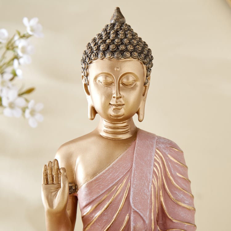 Corsica Alpana Polyresin Sitting Buddha Figurine with T-Light Holder