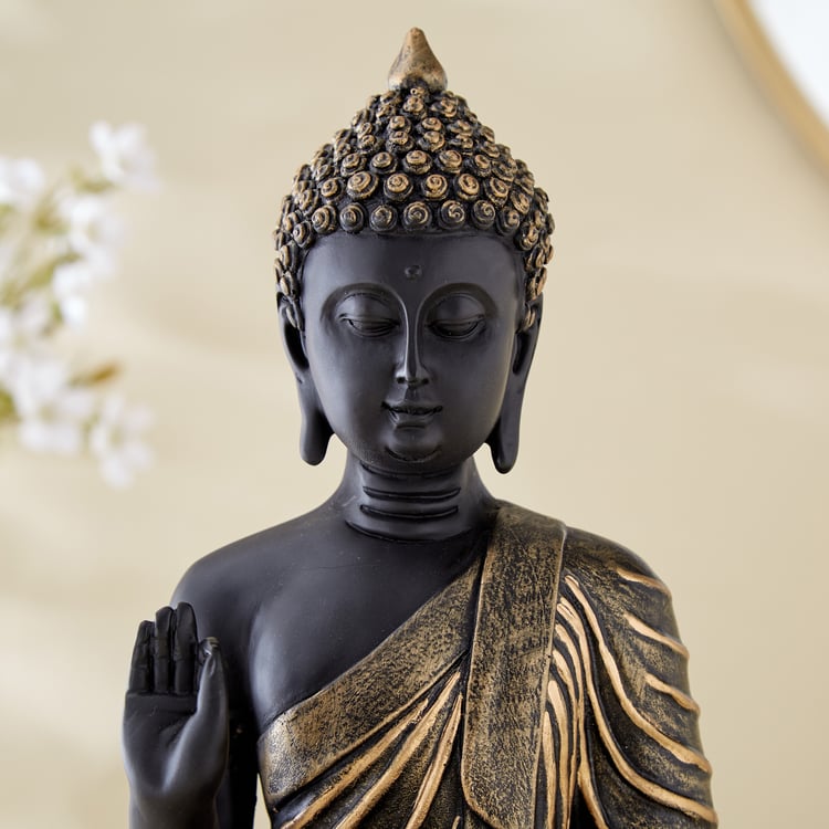 Corsica Alpana Polyresin Sitting Buddha Figurine with T-Light Holder