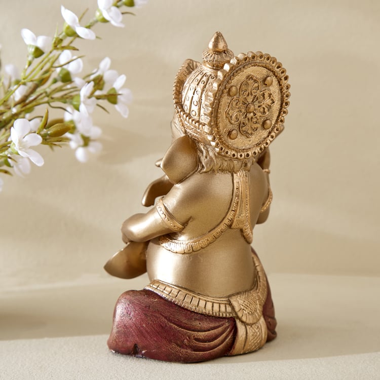 Corsica Tranquil Polyresin Sitting Ganesha with Sitar Figurine