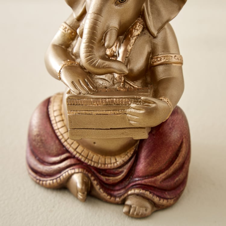 Corsica Tranquil Polyresin Sitting Ganesha with Harmonium Figurine