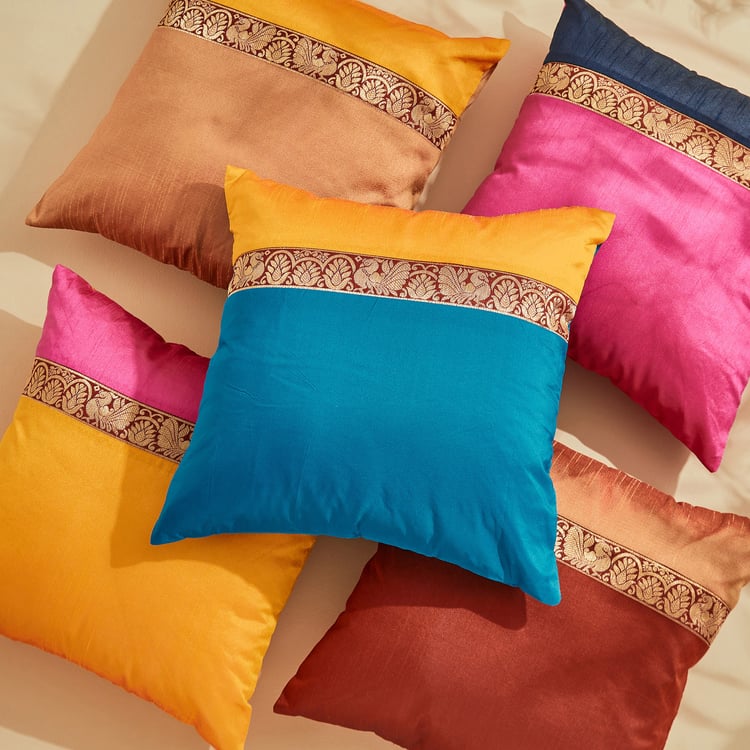 Corsica Brocade Masher Set of 5 Woven Cushion Covers - 40x40cm