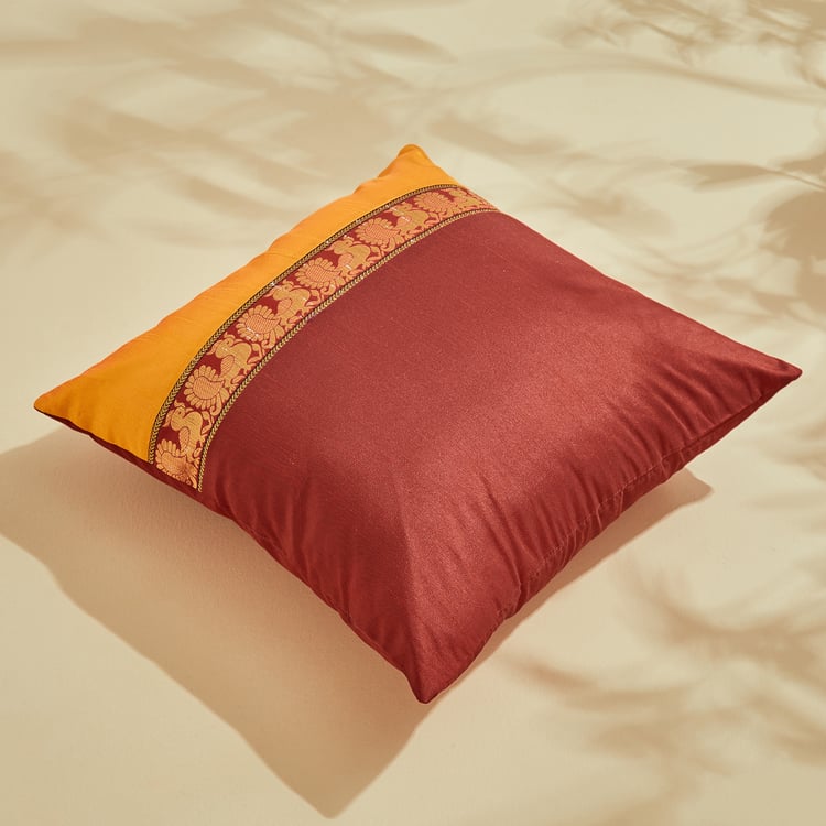 Corsica Brocade Peafoul Set of 5 Woven Cushion Covers - 40x40cm