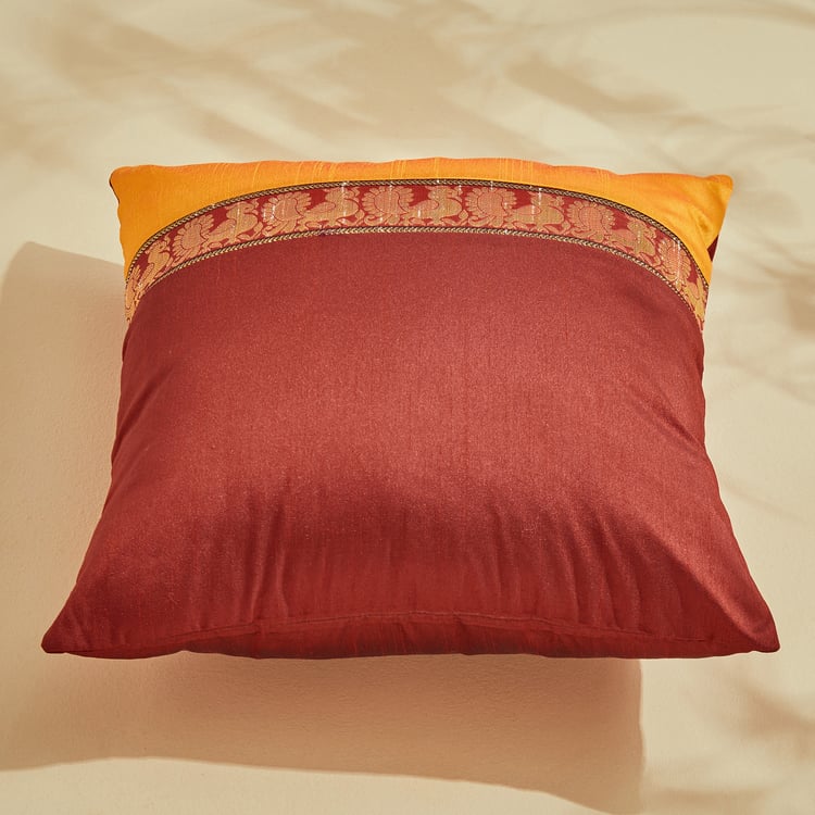Corsica Brocade Peafoul Set of 5 Woven Cushion Covers - 40x40cm
