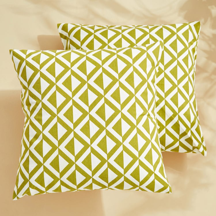 Corsica Florish Set of 2 Printed Cushion Covers - 40x40cm