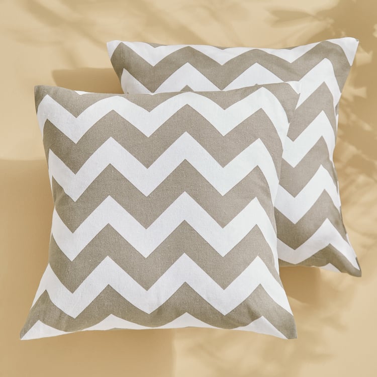 Corsica Florish Set of 2 Printed Cushion Covers - 40x40cm